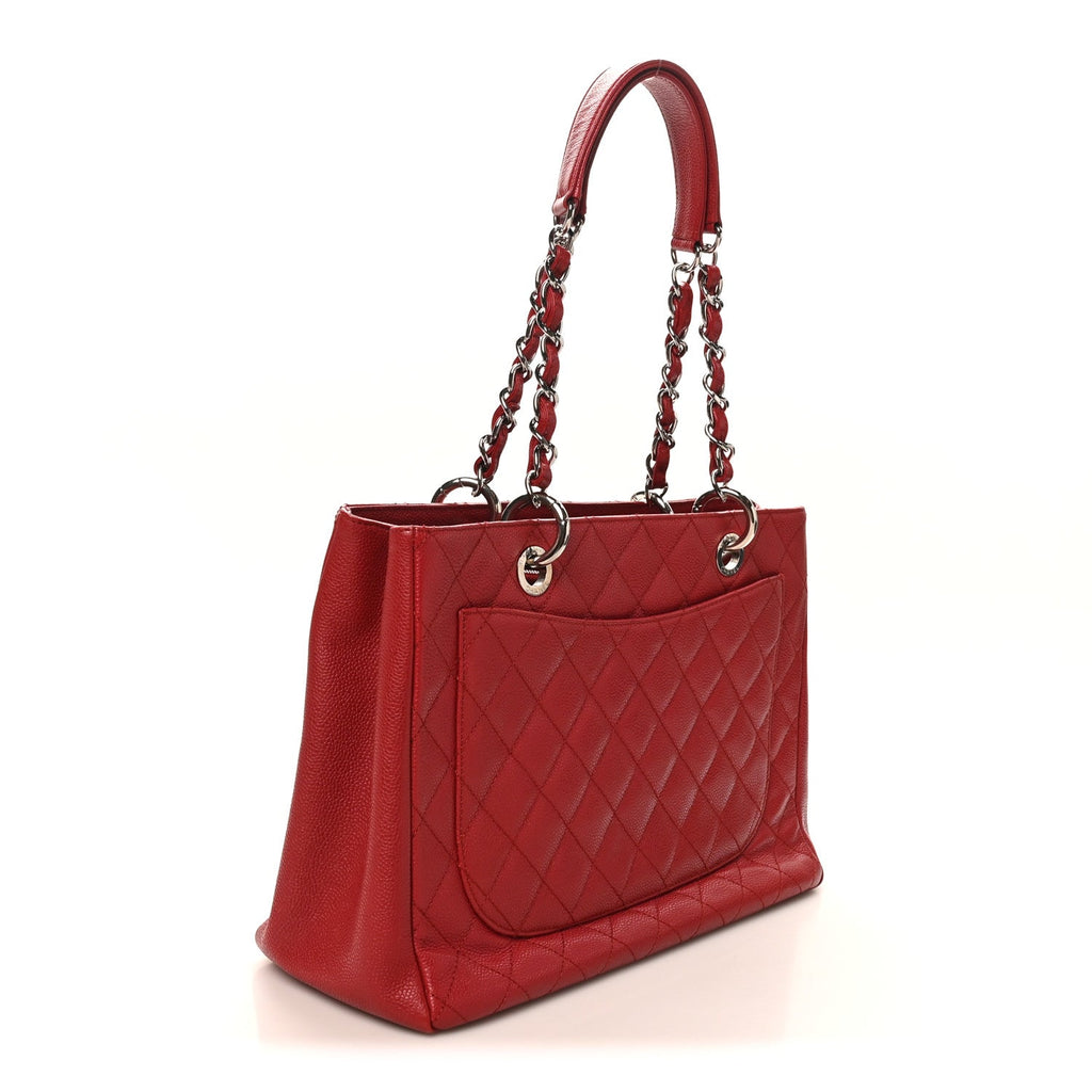 Chanel Caviar Quilted Grand Shopping Tote GST Red