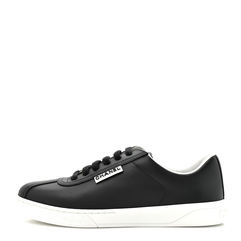 Calfskin CC Womens Sneakers 37 Black