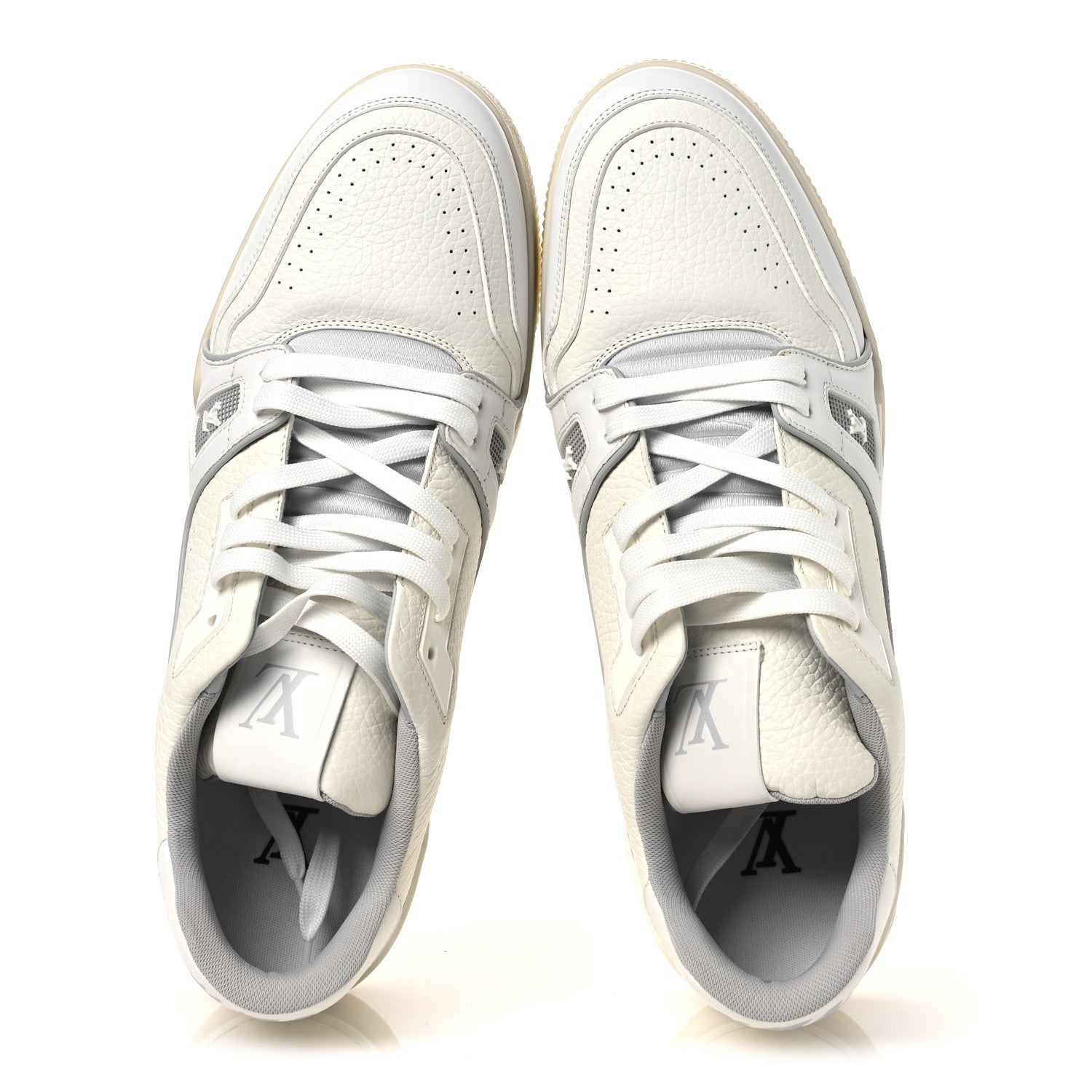 Louis Vuitton Calfskin Mens LV Trainer Sneakers 10 White