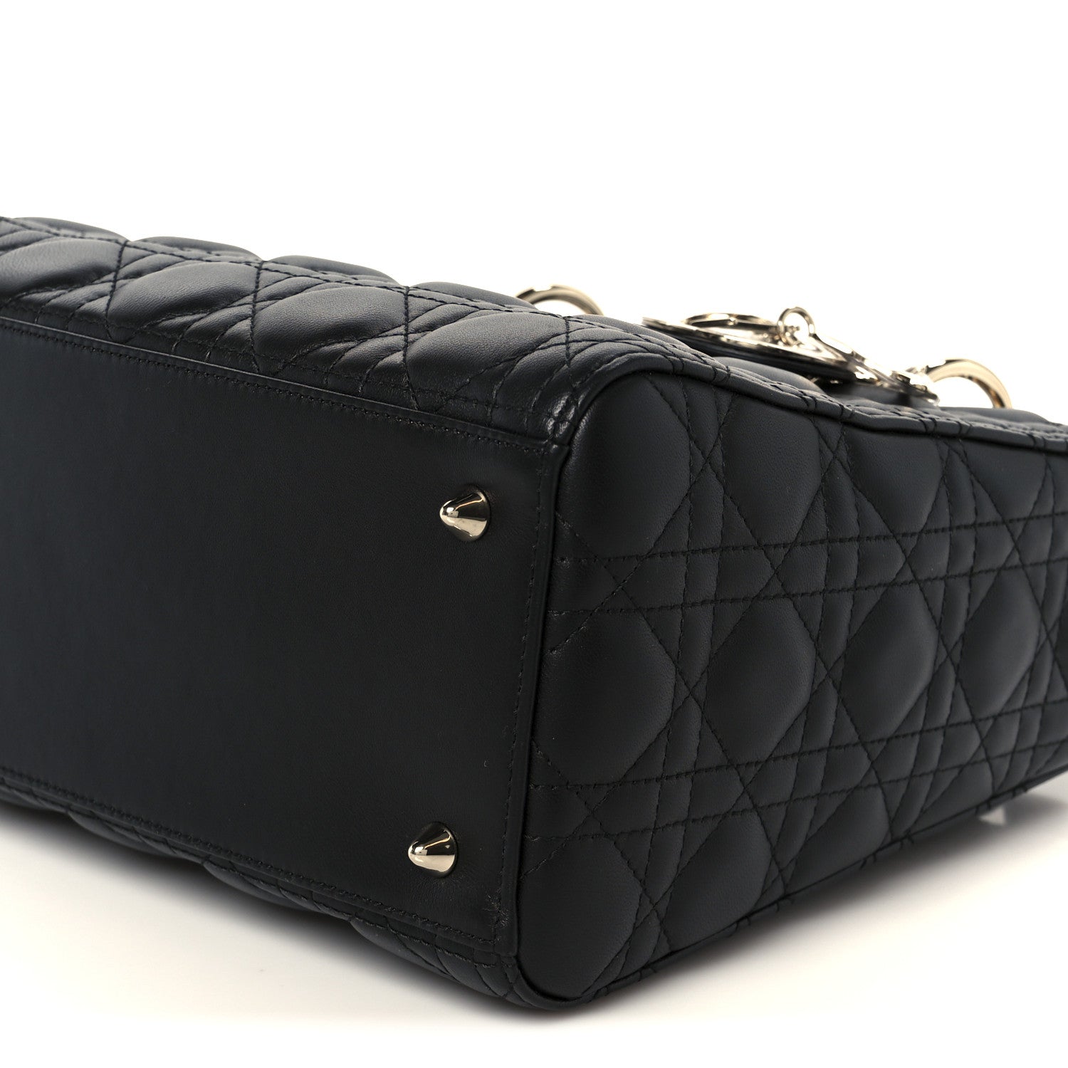 Christian Dior Lambskin Cannage Medium Lady Dior Black