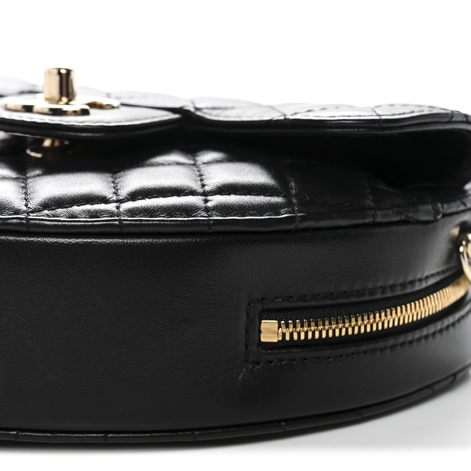 Chanel Lambskin Quilted CC In Love Heart Bag Black