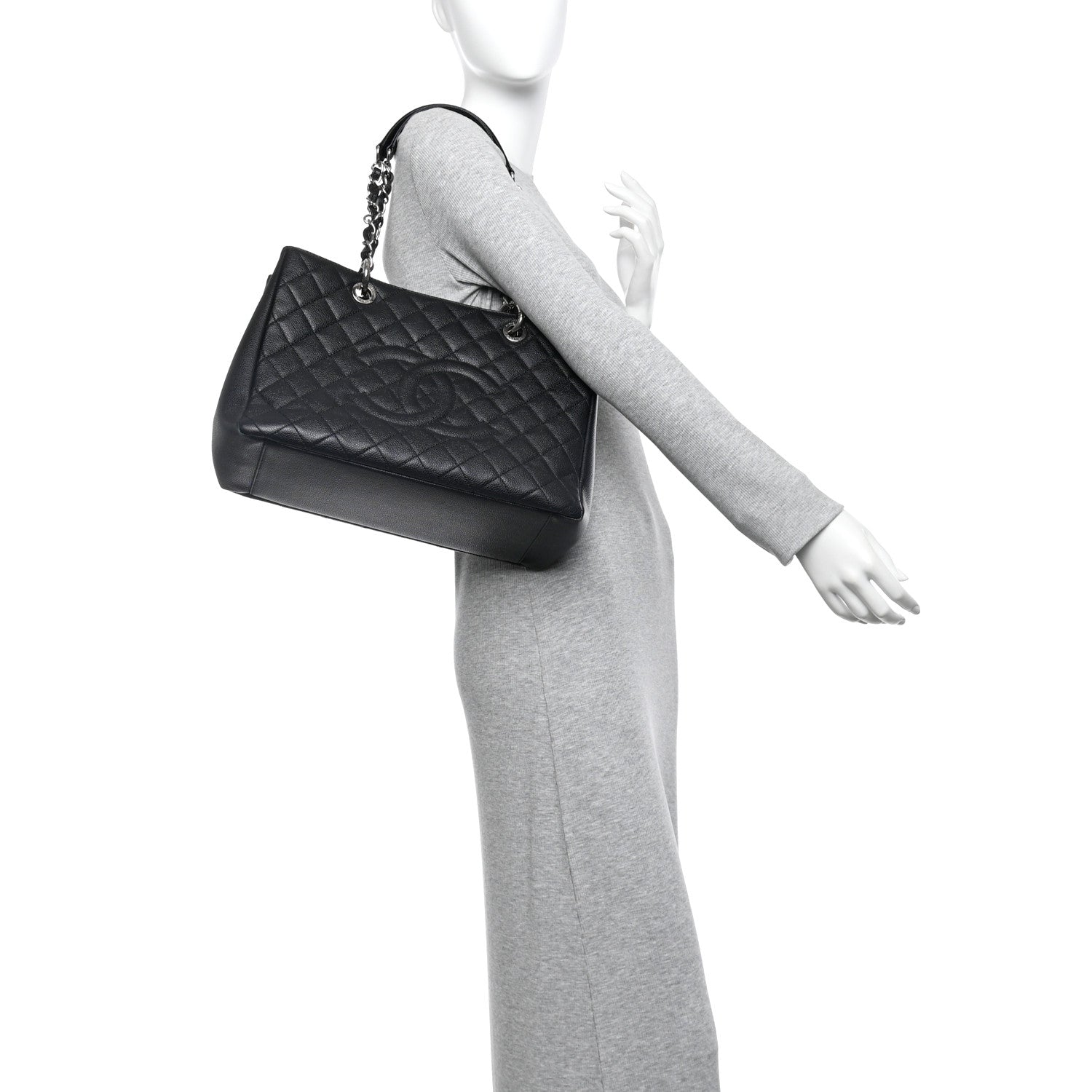 Chanel Caviar Quilted Grand Shopping Tote GST Black