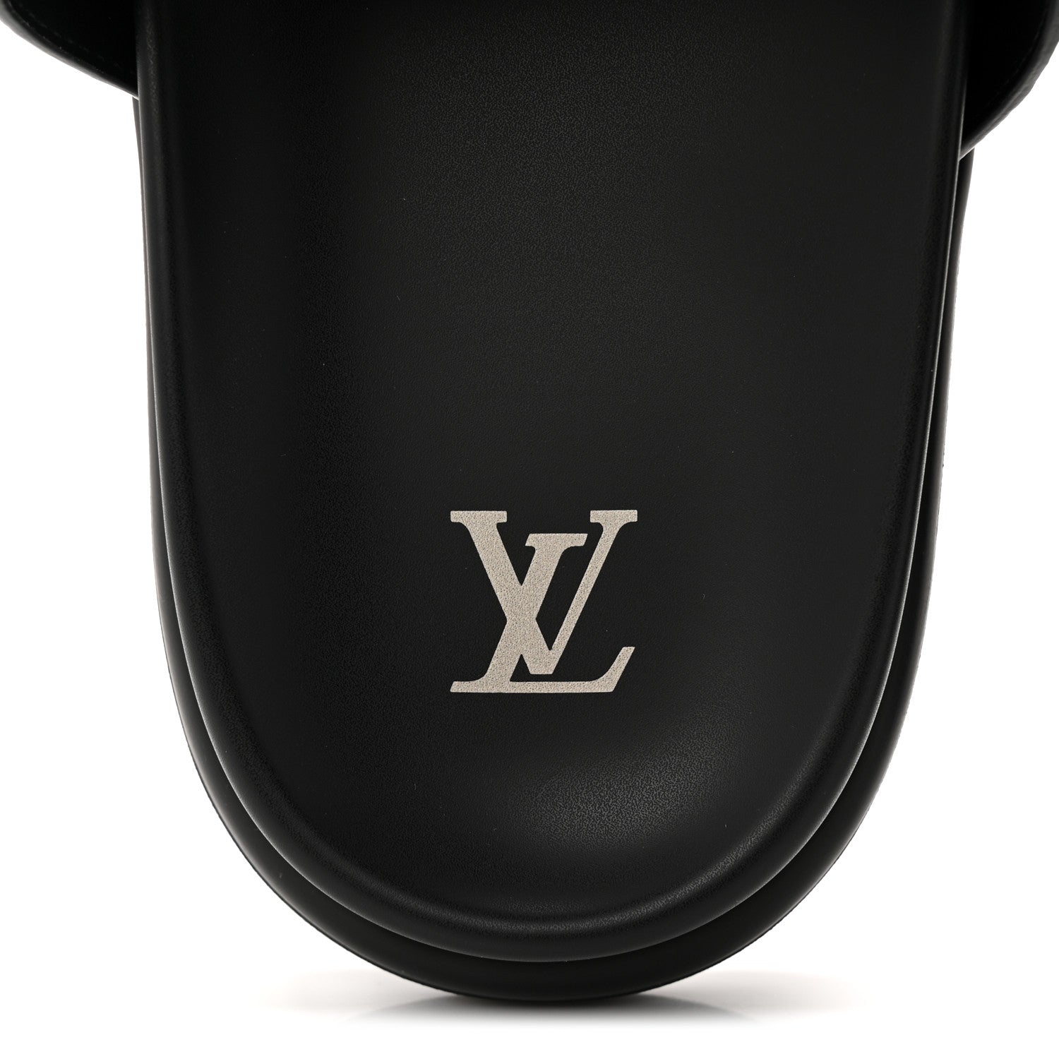 Louis Vuitton Grained Calfskin Embossed Monogram Mens Venice Mule Sandals 11 Black