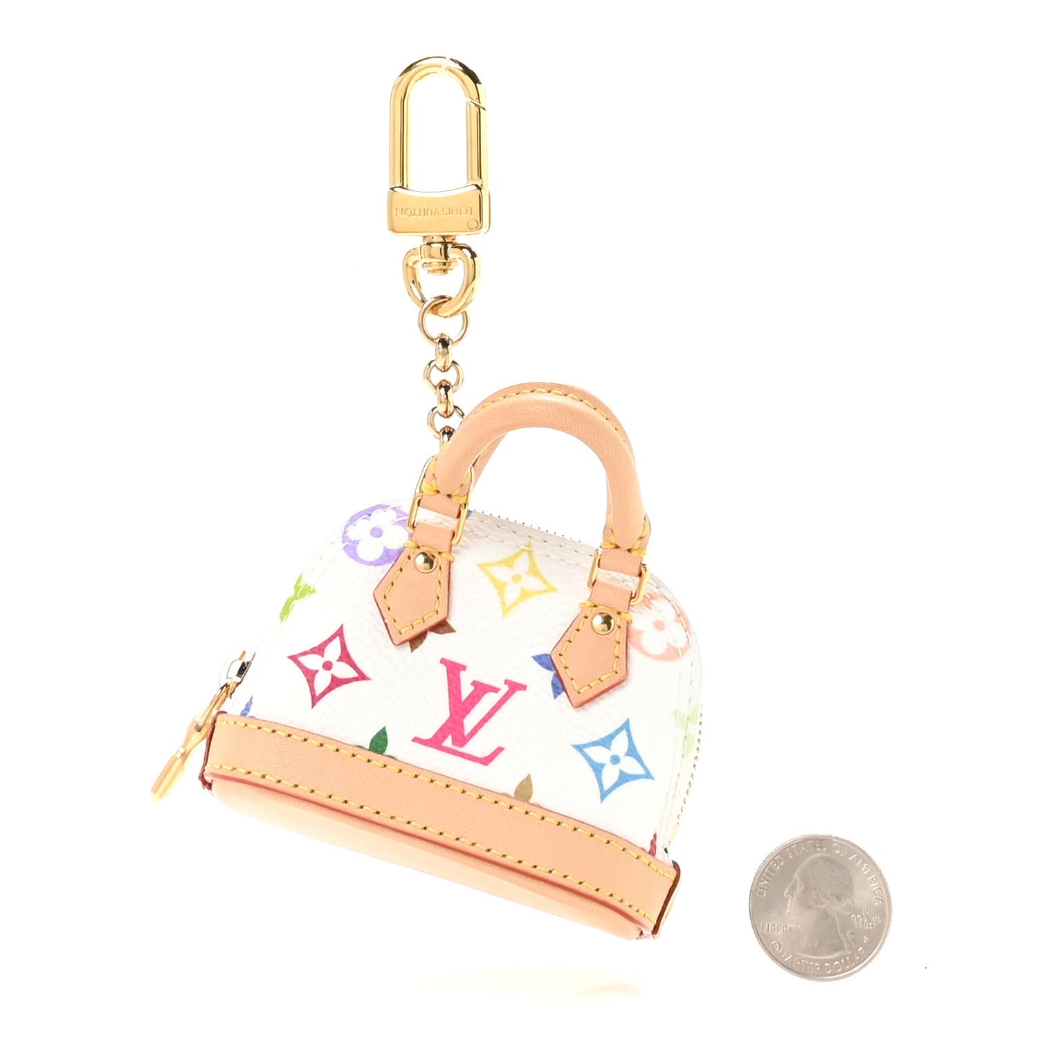 Louis Vuitton LV x TM Monogram Multicolor Micro Alma Bag Charm White