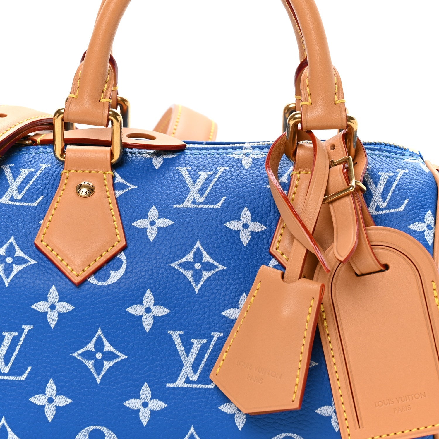 Louis Vuitton Calfskin Monogram Speedy P9 Bandouliere 20 Blue