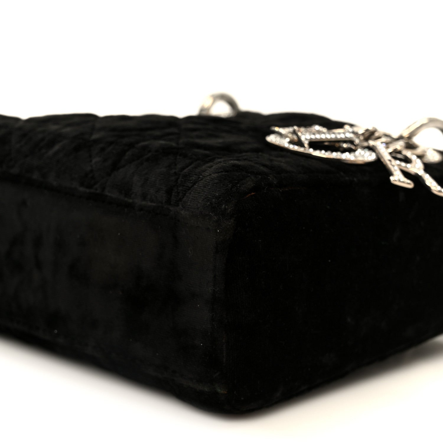 Christian Dior Velvet Crystal Mini Lady Dior Black