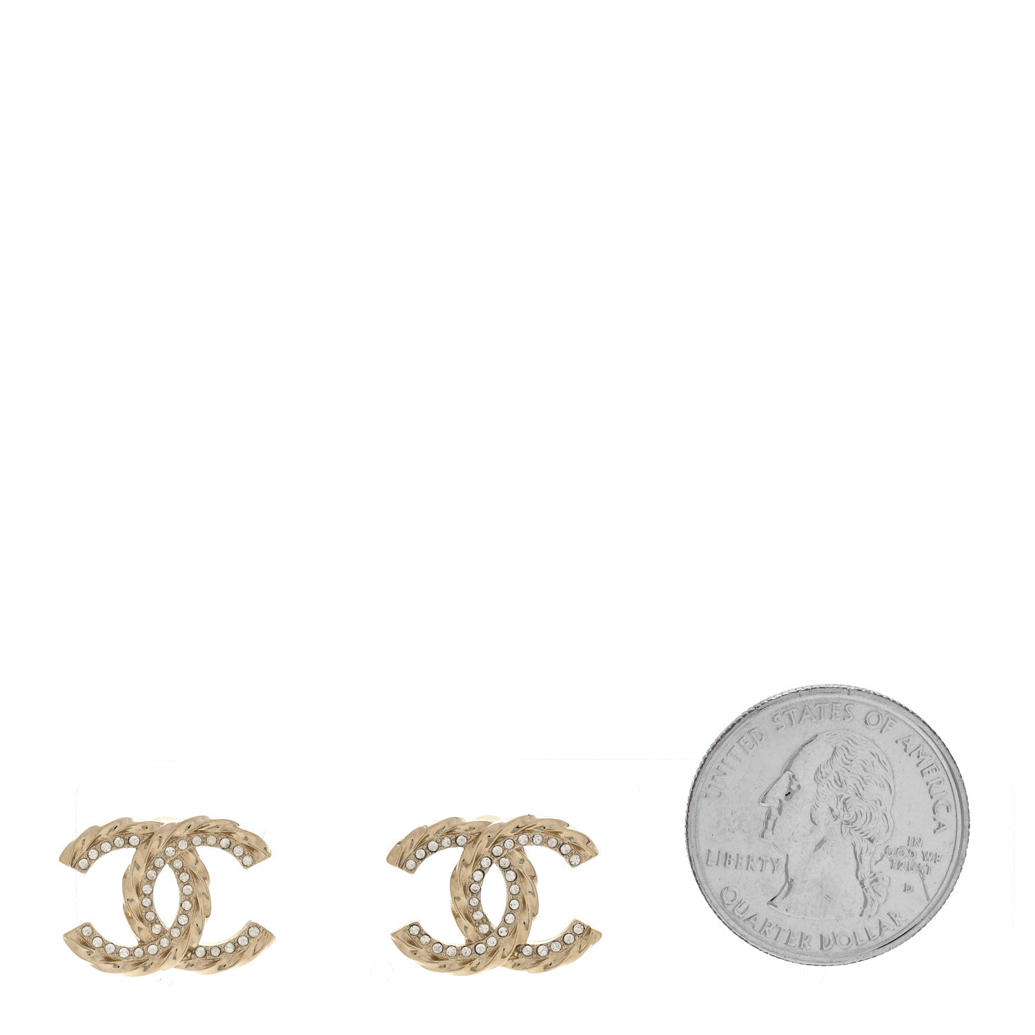 Crystal CC Earrings Gold