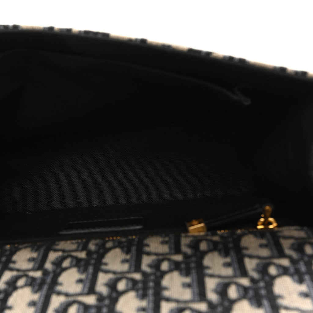 Christian Dior Oblique 30 Montaigne Flap Bag Blue