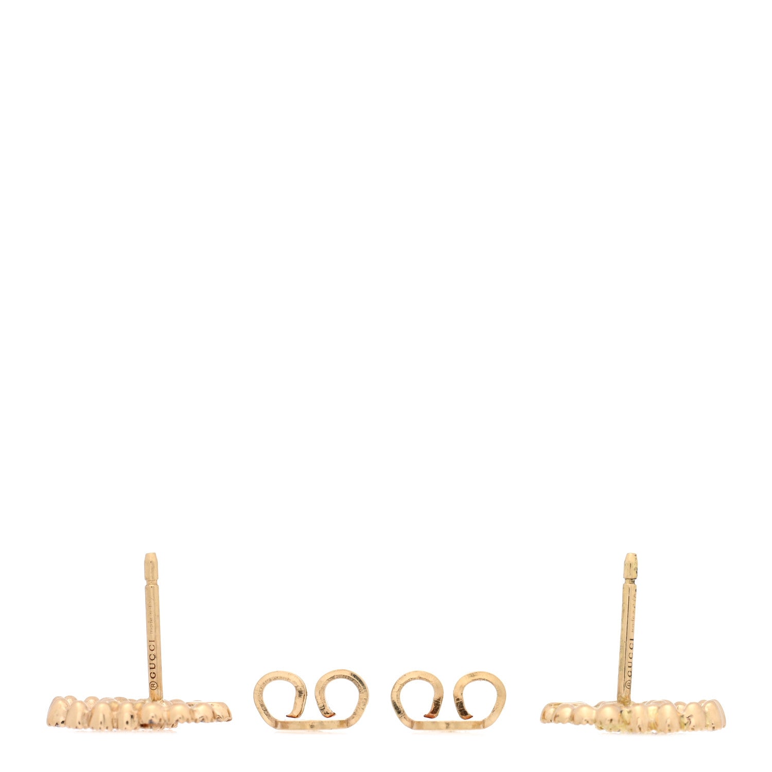 Gucci 18K Yellow Gold Diamond Running G Earrings
