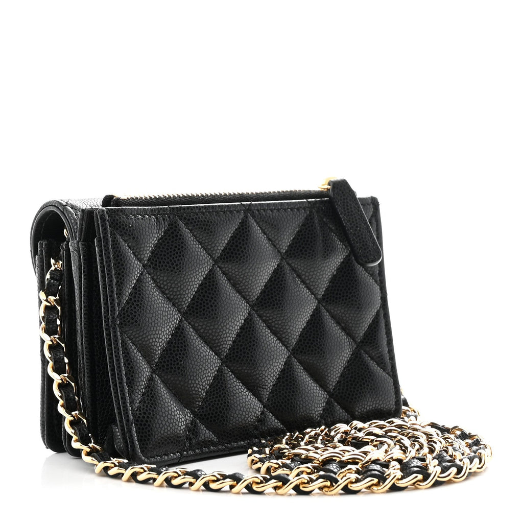 Chanel Caviar Quilted Clutch With Chain Black