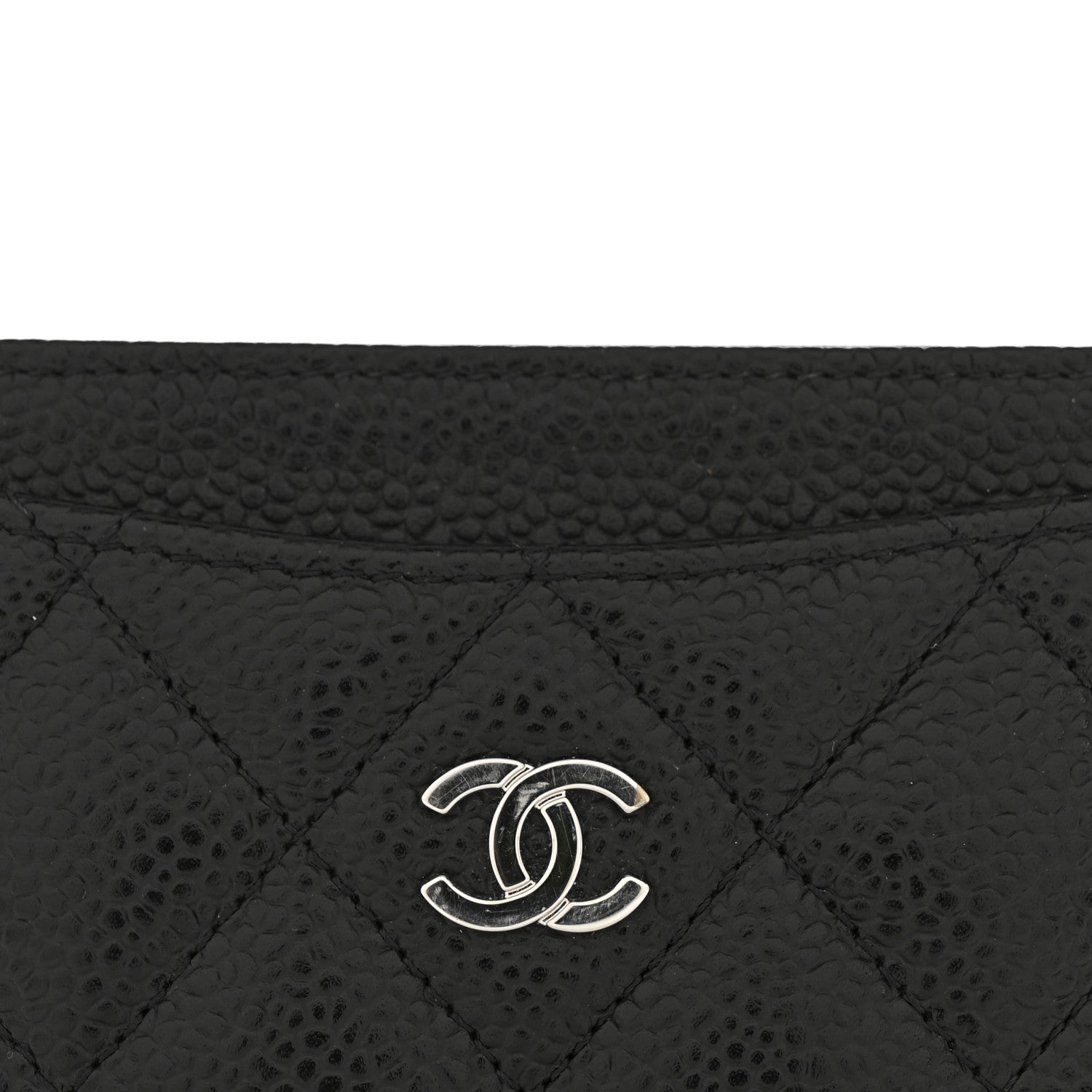 Caviar Quilted Card Holder Black