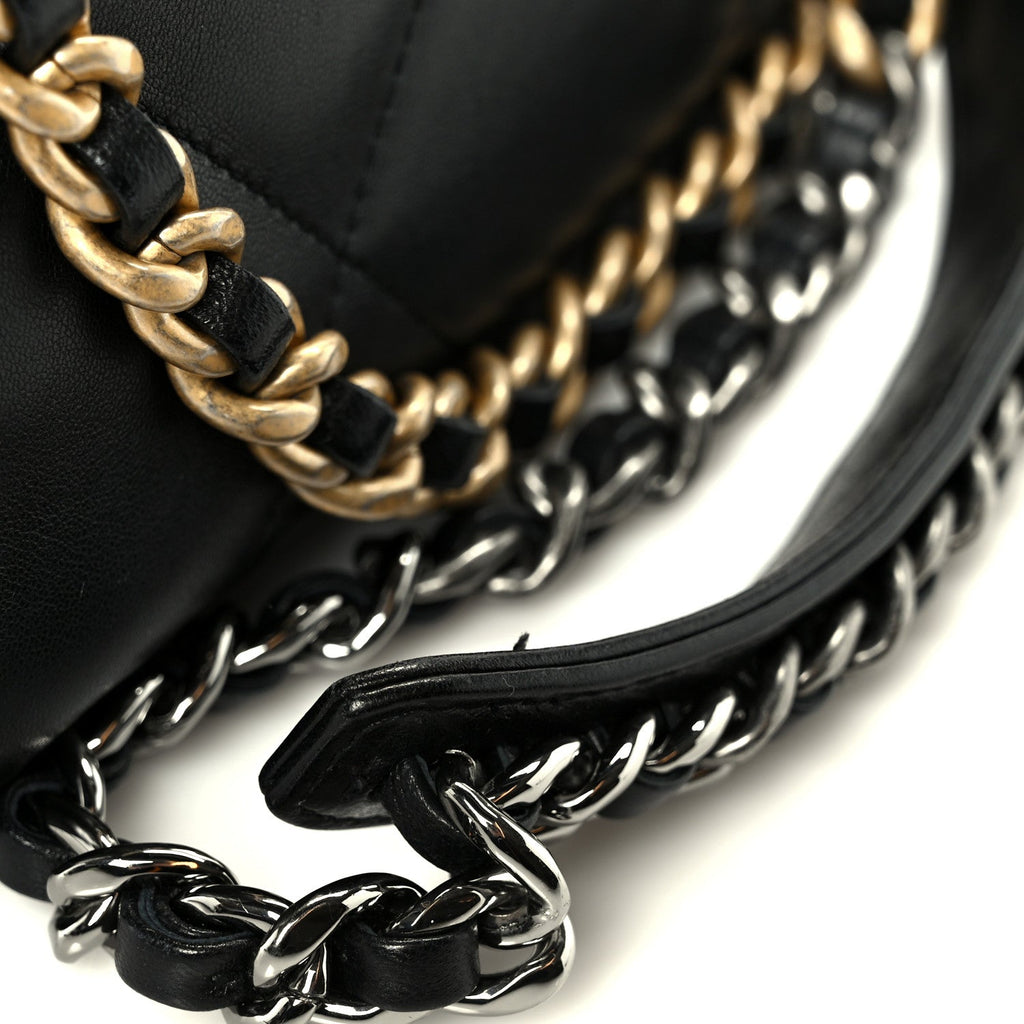 Chanel Lambskin Quilted Medium Chanel 19 Flap Black