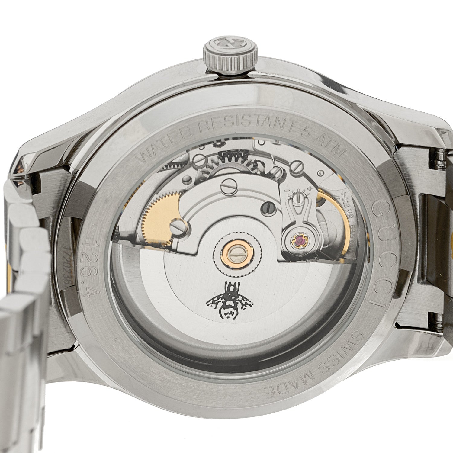 Gucci Stainless Steel 38mm G-Timeless Two Tone Bee Automatic Watch Silver