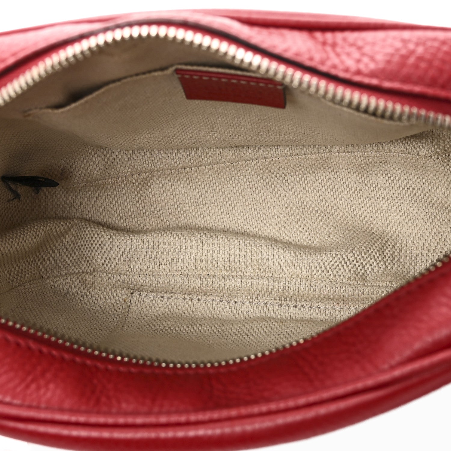 Gucci Pebbled Calfskin Small Soho Disco Bag Tabasco Red