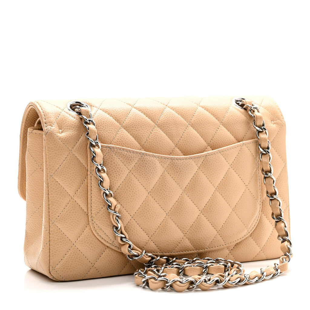 Chanel Caviar Quilted Small Double Flap Beige