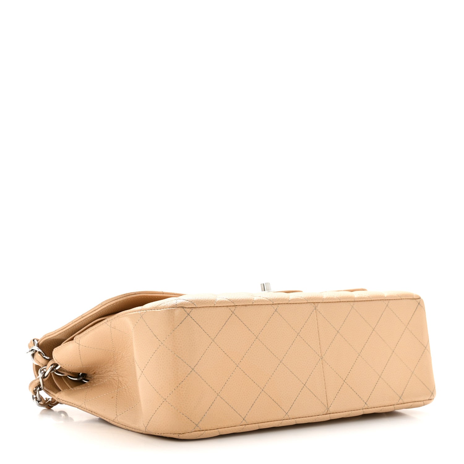 Chanel Caviar Quilted Jumbo Double Flap Beige Clair