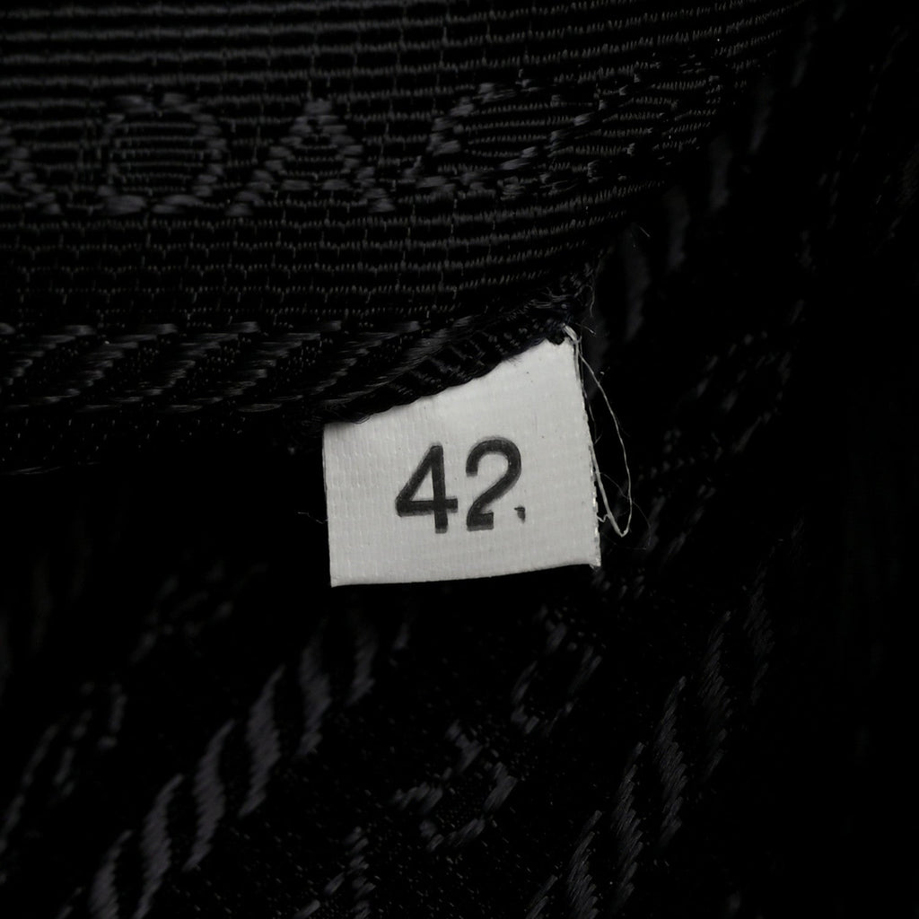 Prada Velluto Zip Top Chain Shoulder Bag Black