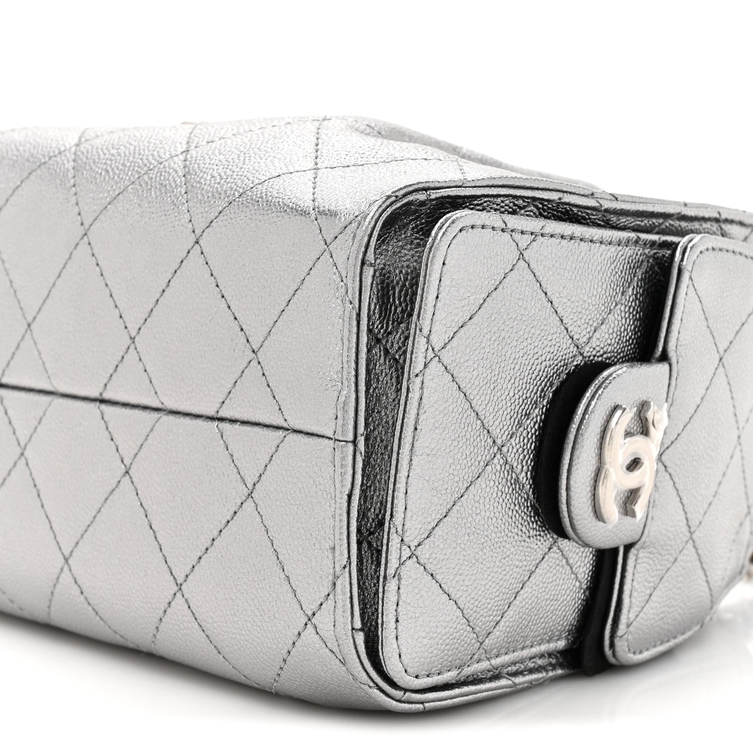 Chanel Metallic Caviar Quilted Mini Chanel 25 Handbag Anthracite