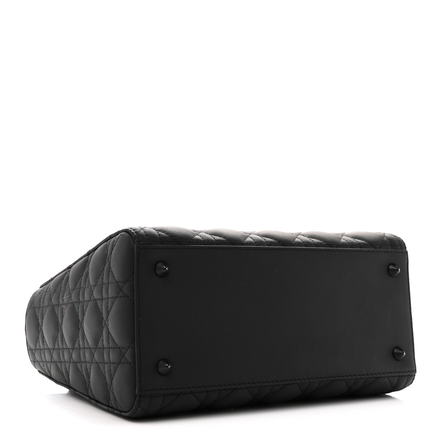 Christian Dior Ultra Matte Calfskin Cannage Medium Lady Dior Black