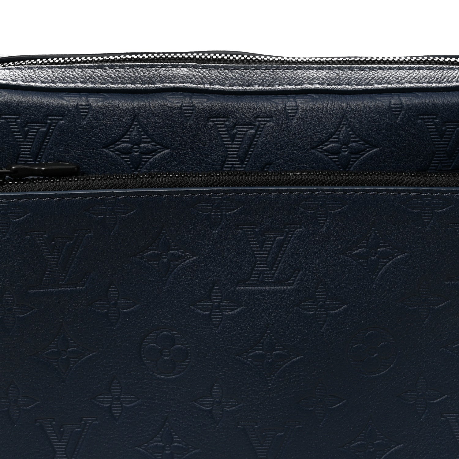 Louis Vuitton Calfskin Monogram Shadow Trio Messenger Navy