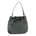 Gucci Monogram Drawstring Shoulder Bag Green