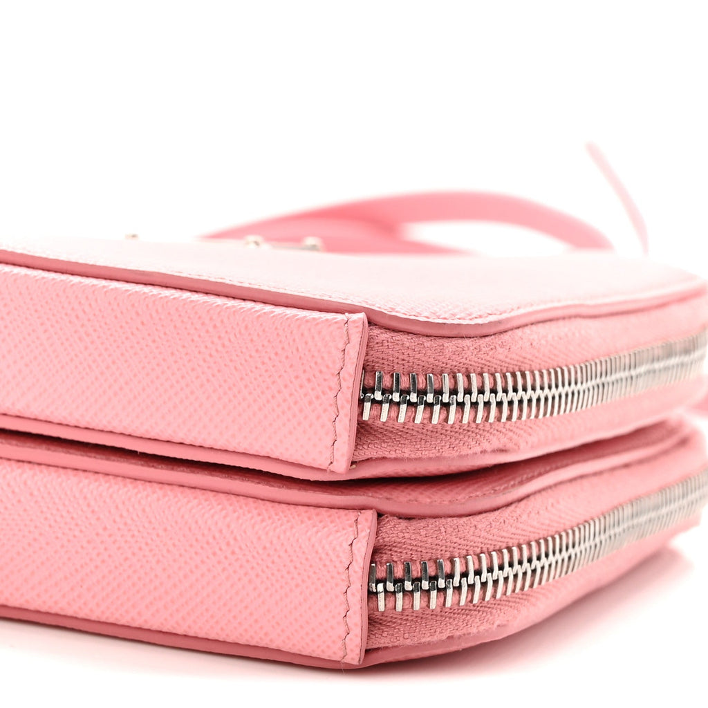 Prada Saffiano Mini Triangle Crossbody Pouch Petalo