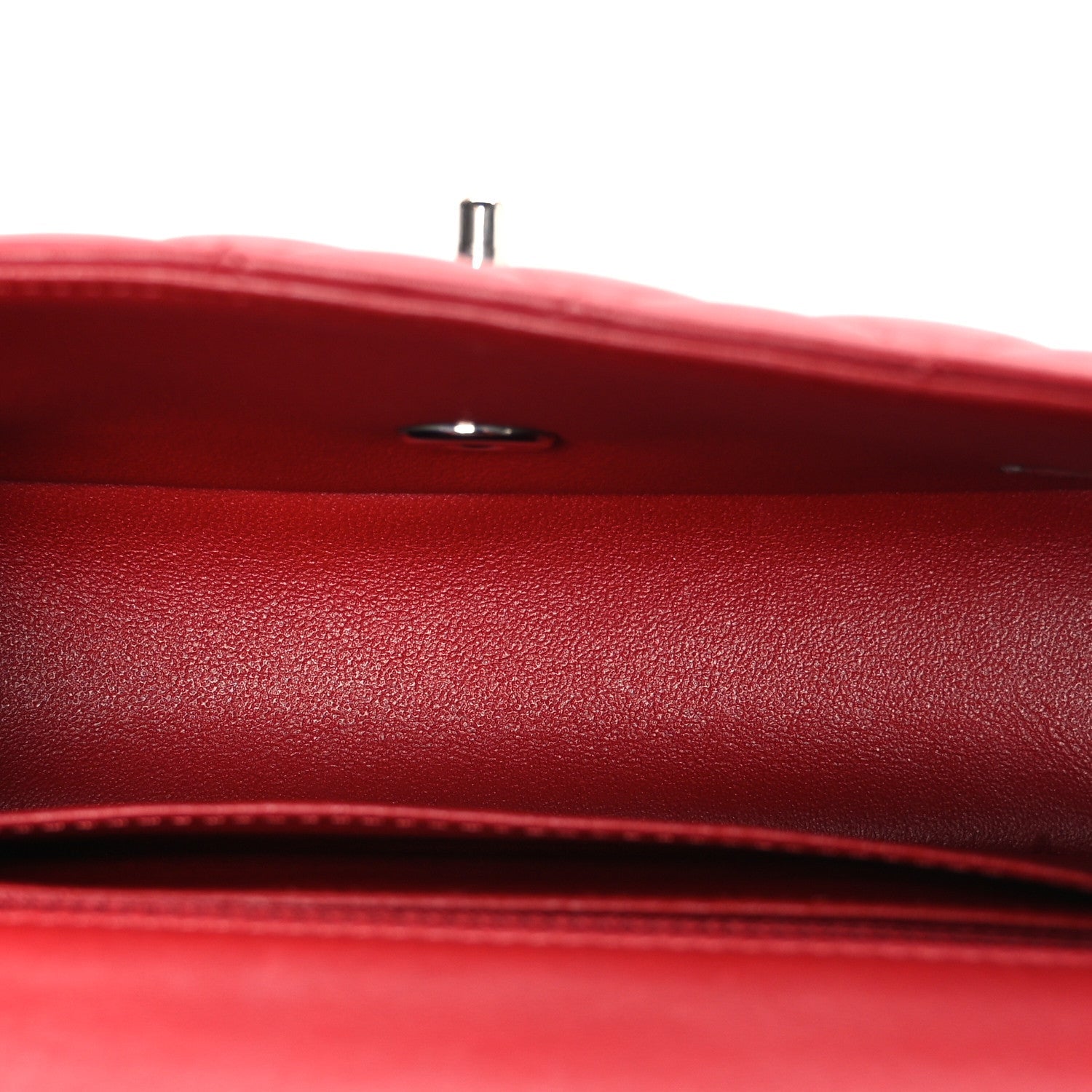 Chanel Lambskin Quilted Mini Rectangular Flap Red