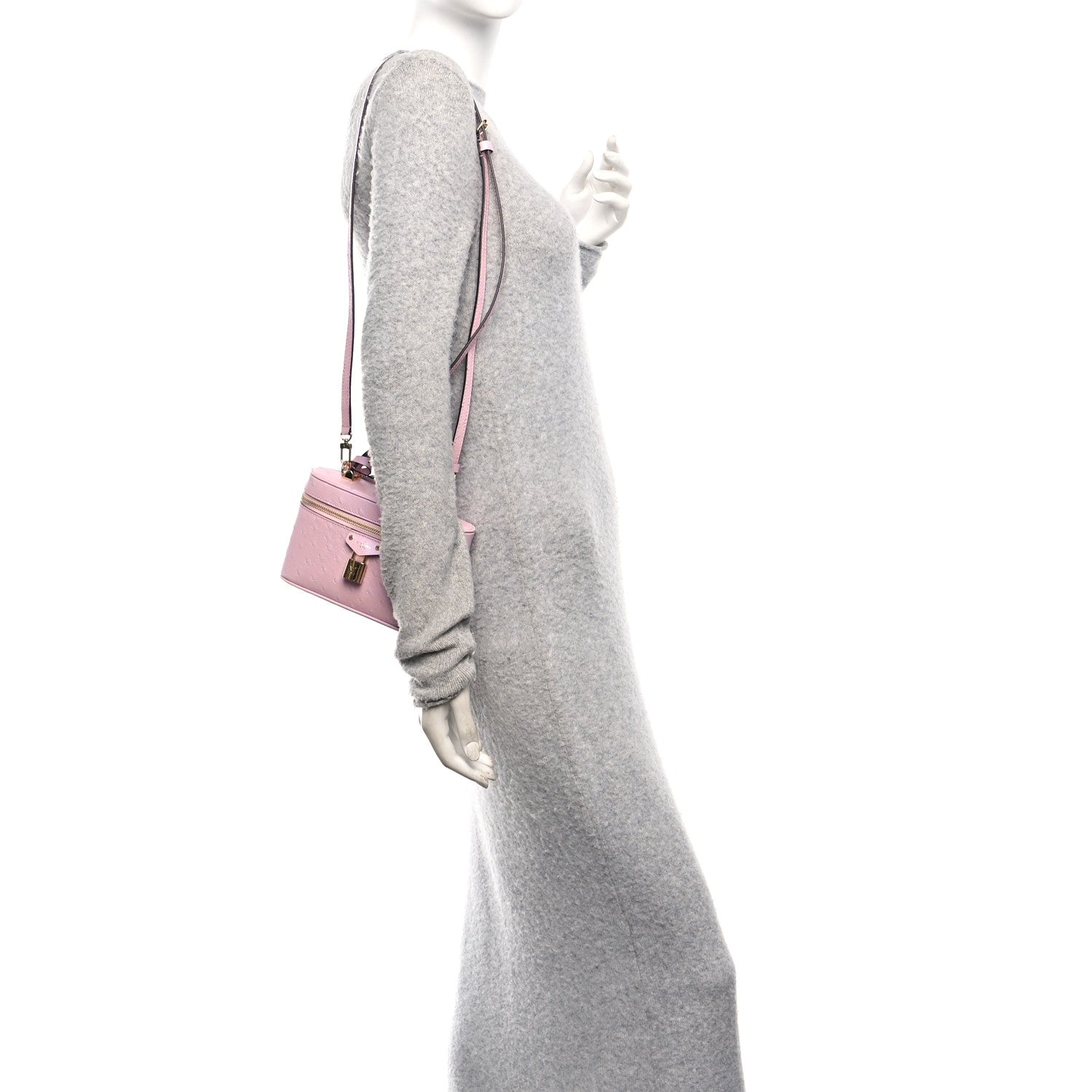 Louis Vuitton Ostrich Vanity Chain Pouch Pink