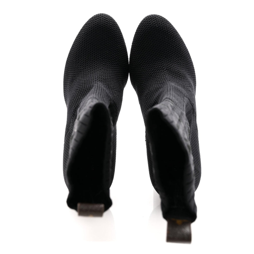 Louis Vuitton Monogram Stretch Fabric Silhouette Ankle Boots 38 Black