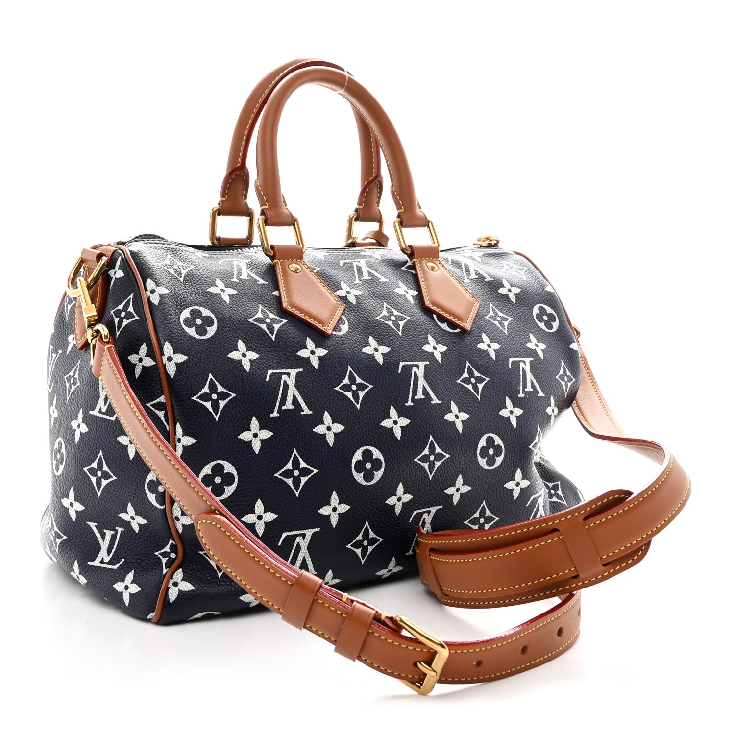 Louis Vuitton Calfskin Monogram Speedy P9 Bandouliere 30 Indigo