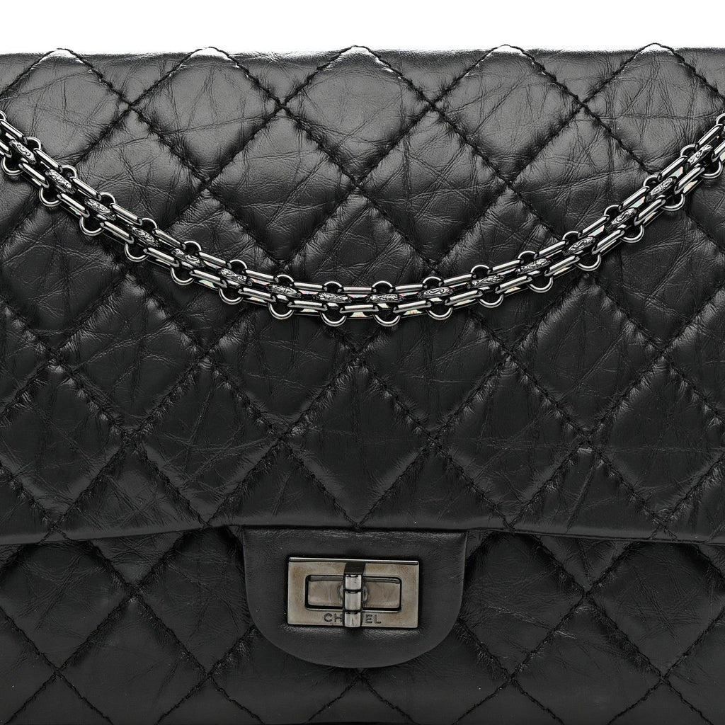 Chanel Aged Calfskin Quilted 2.55 Reissue 226 Flap So Black