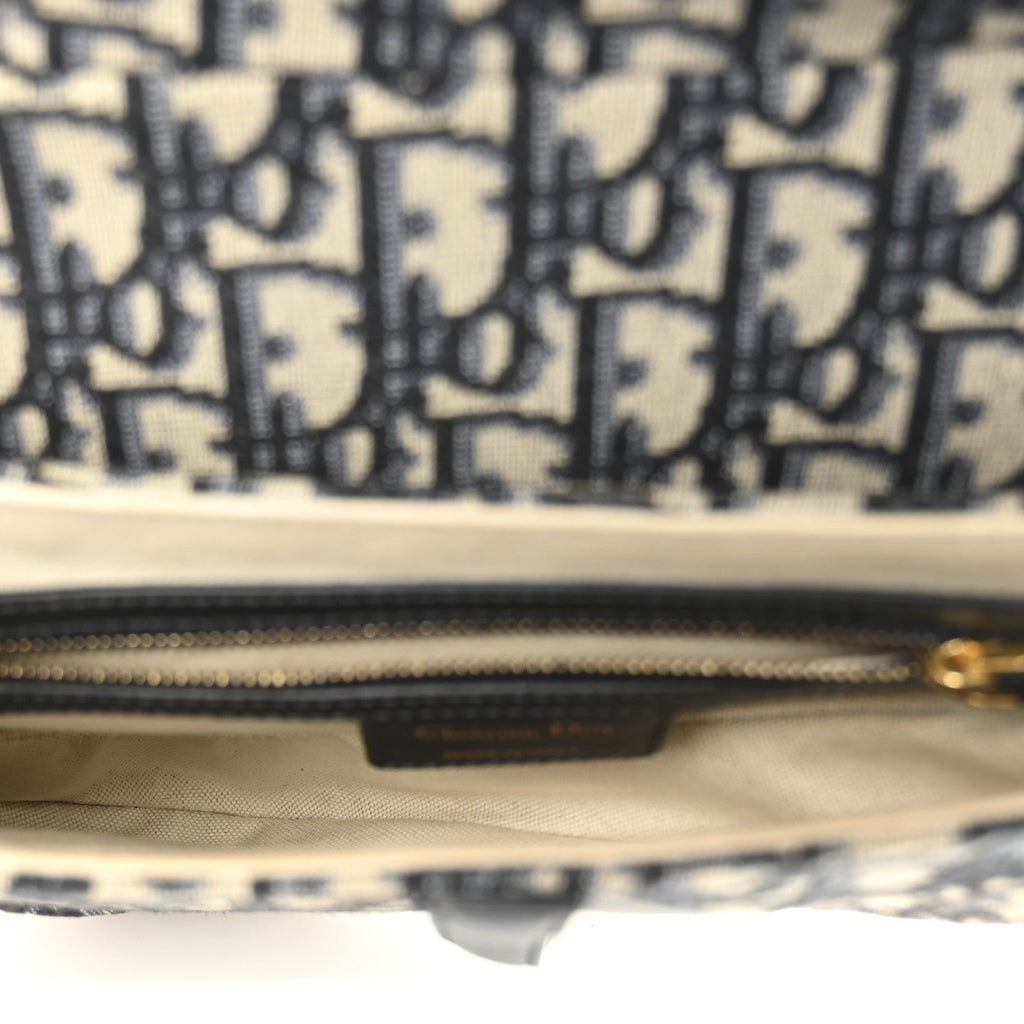 Christian Dior Oblique Saddle Bag Blue