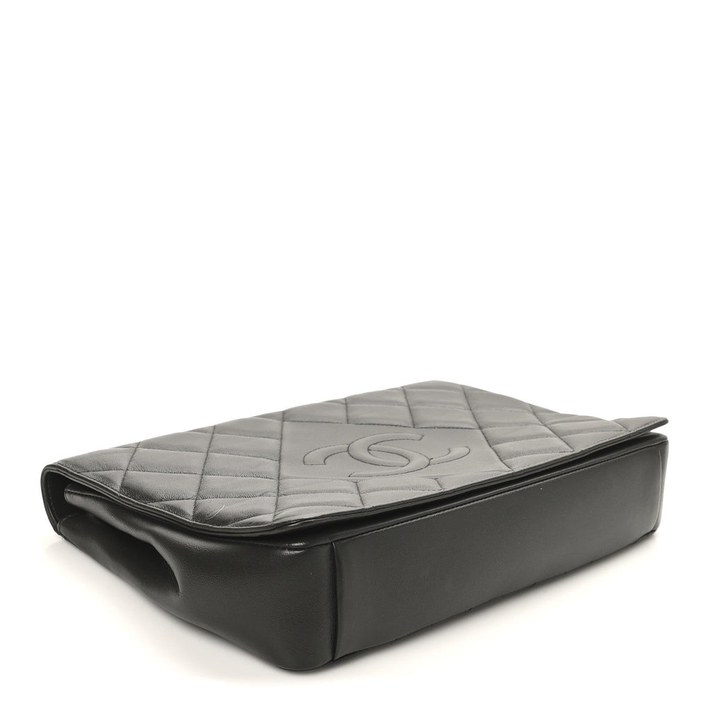 Chanel Lambskin Quilted Large Diamond CC Flap Black