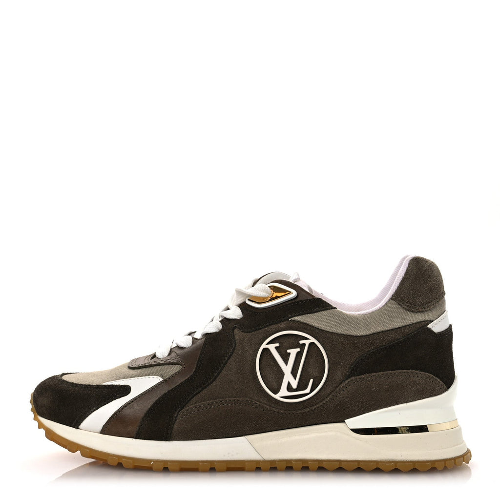 Louis Vuitton Calfskin Suede Run Away Sneakers 37.5 Kaki