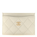 Caviar Quilted Card Holder White