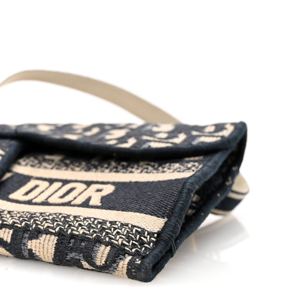 Christian Dior Oblique Slim Saddle Pouch Blue