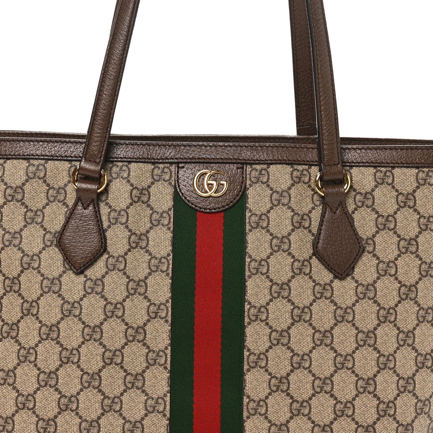 Gucci GG Supreme Monogram Medium Ophidia Shopping Tote Brown