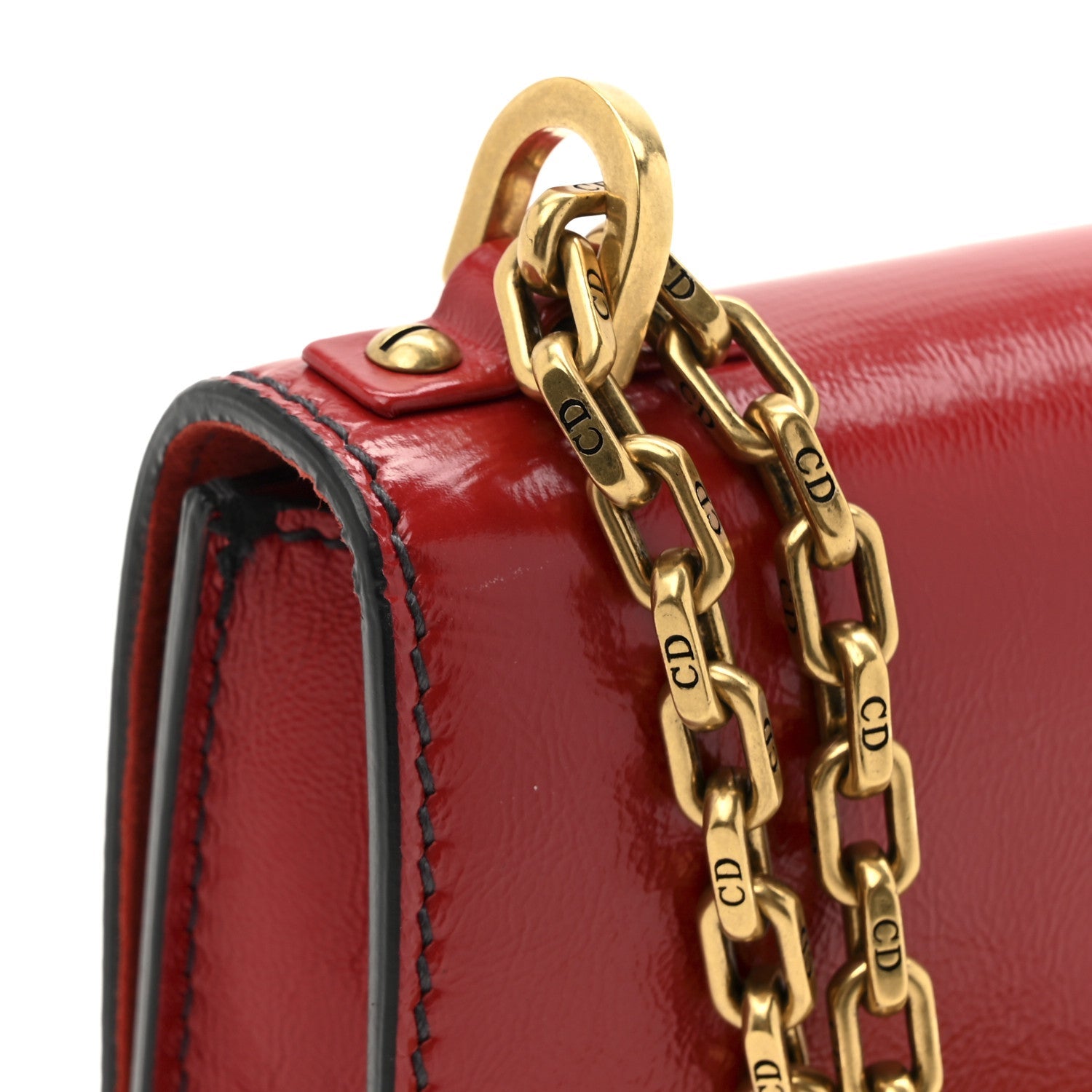 Christian Dior Calfskin J'Adior Chain Flap Bag Red