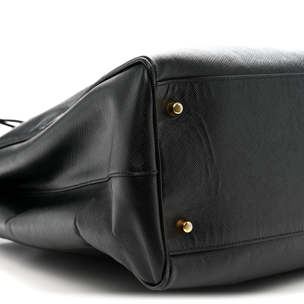 Prada Saffiano Lux Extra Large Galleria Double Zip Tote Black