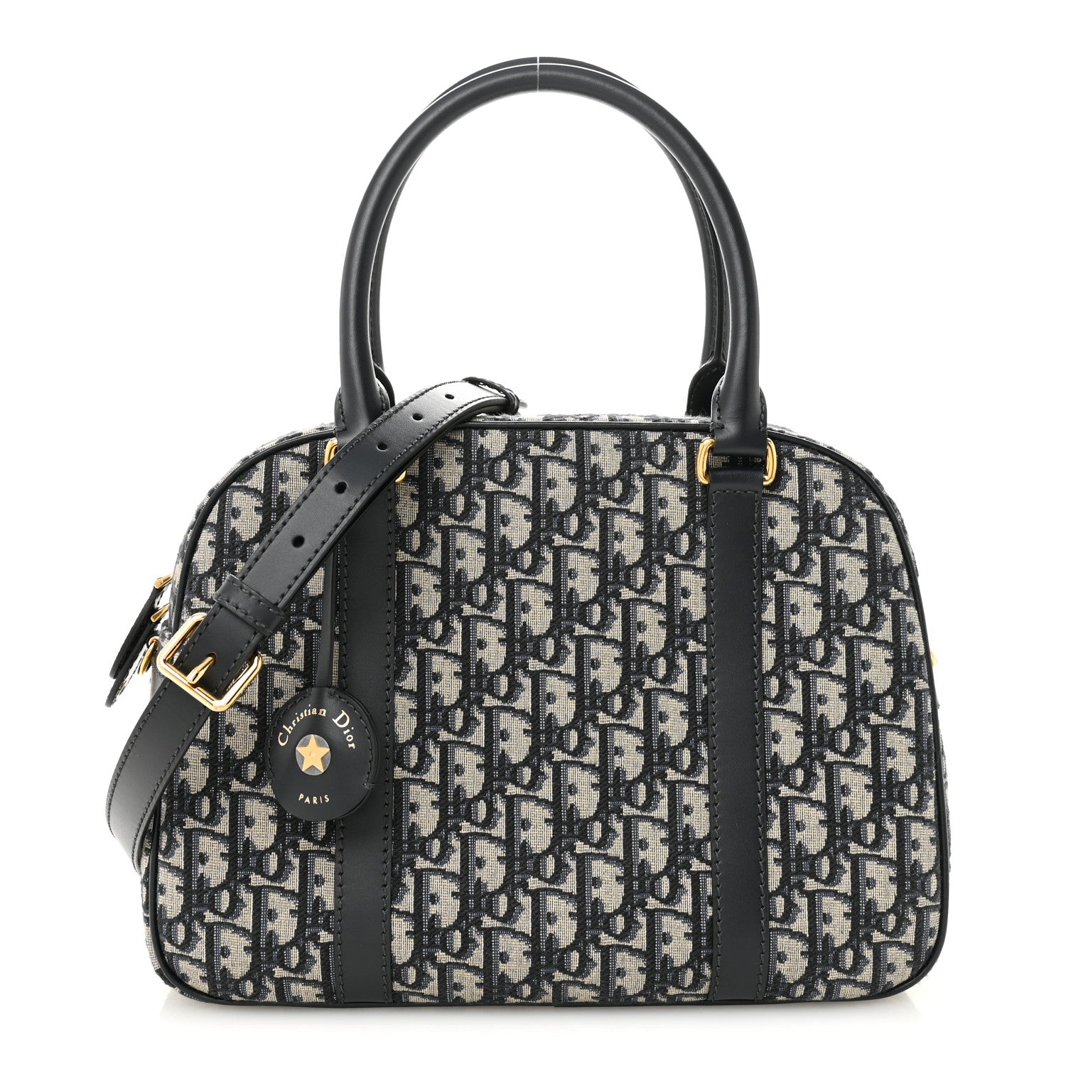 Christian Dior Oblique Large D-Vibe Bowling Bag Navy
