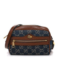 Gucci New Denim GG Monogram Dollar Calfskin Mini Ophidia Shoulder Bag Blue Tea Cuir Epilog