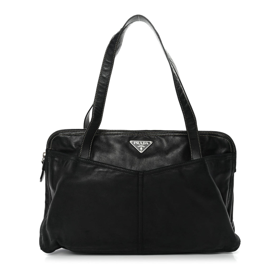Prada Nappa Pocket Satchel Black