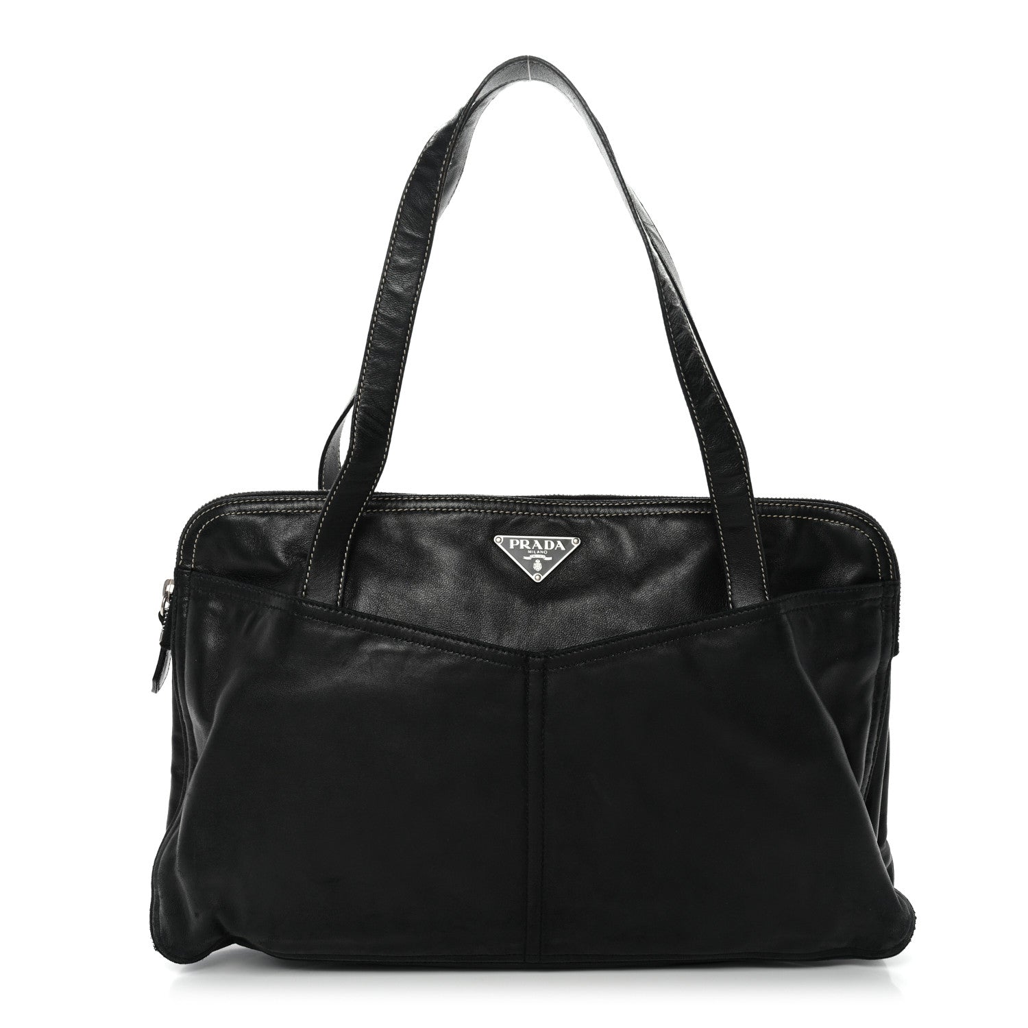 Prada Nappa Pocket Satchel Black