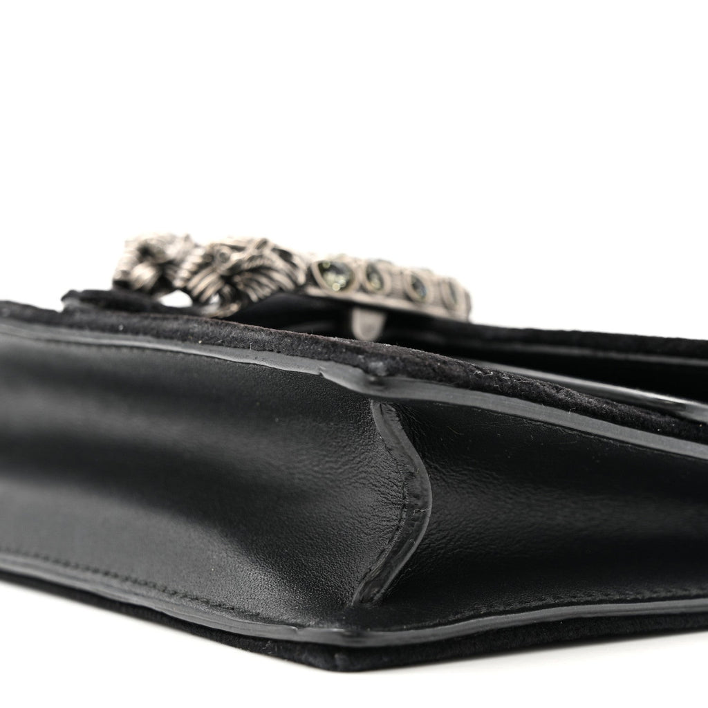 Gucci Velvet Super Mini Dionysus Shoulder Bag Black