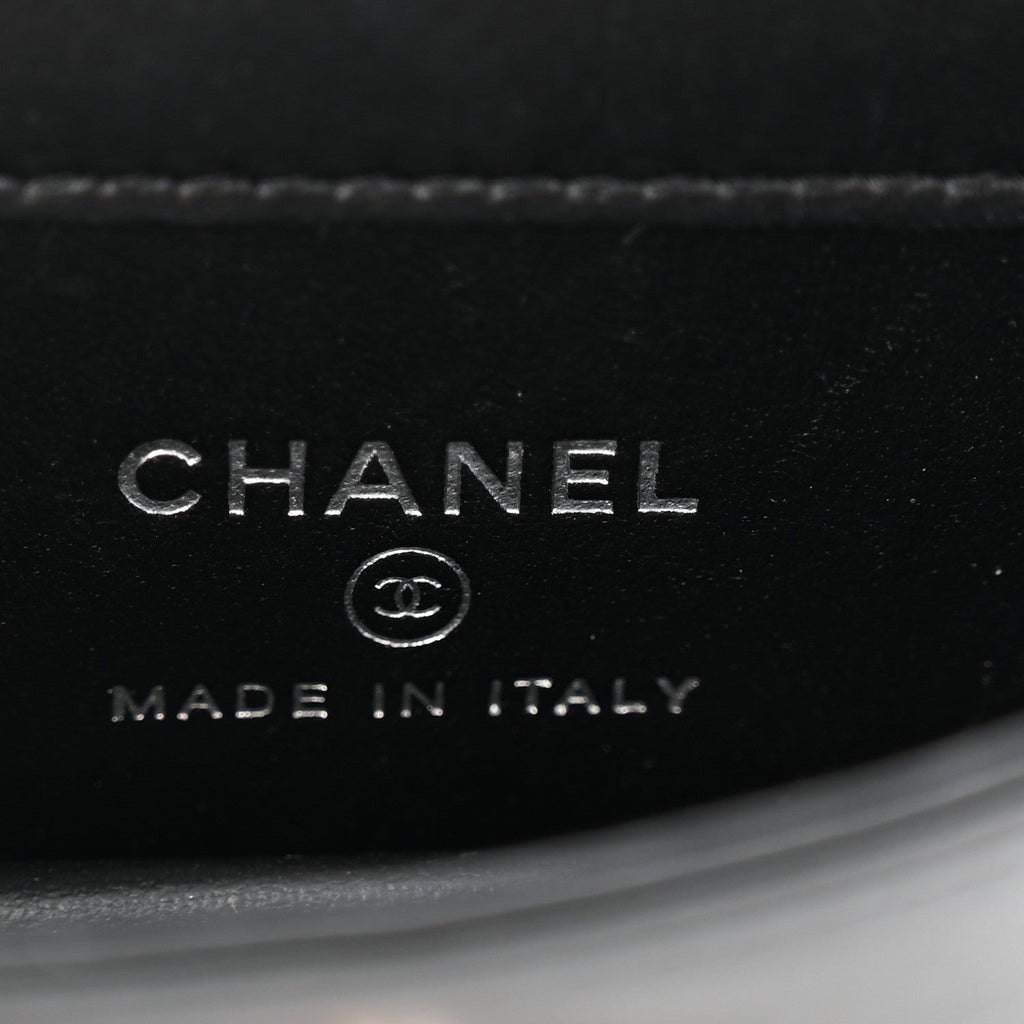 Chanel Lambskin Crystal Quilted Mini Chain Belt Bag Black