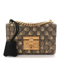 Gucci GG Supreme Monogram Bees Small Padlock Shoulder Bag Black