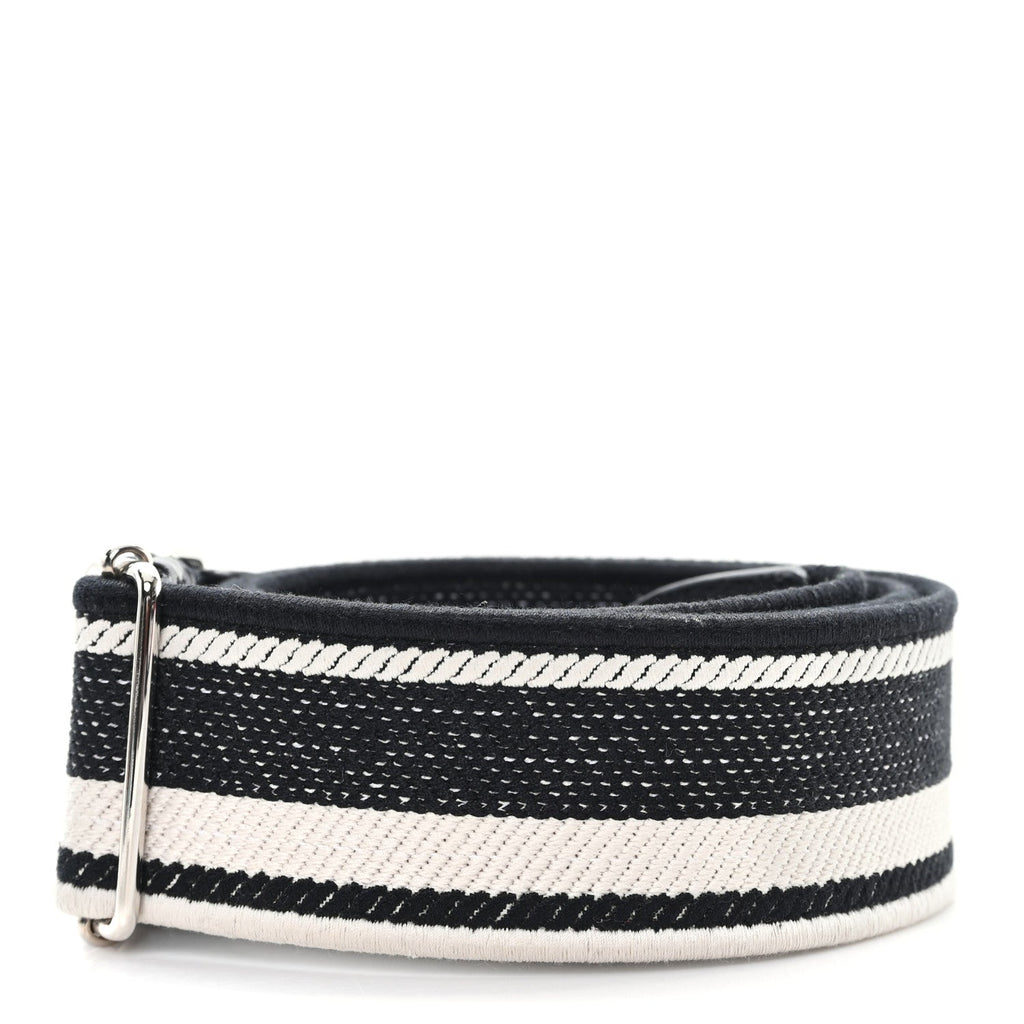 Prada Canvas Calfskin Logo Shoulder Strap Black Beige