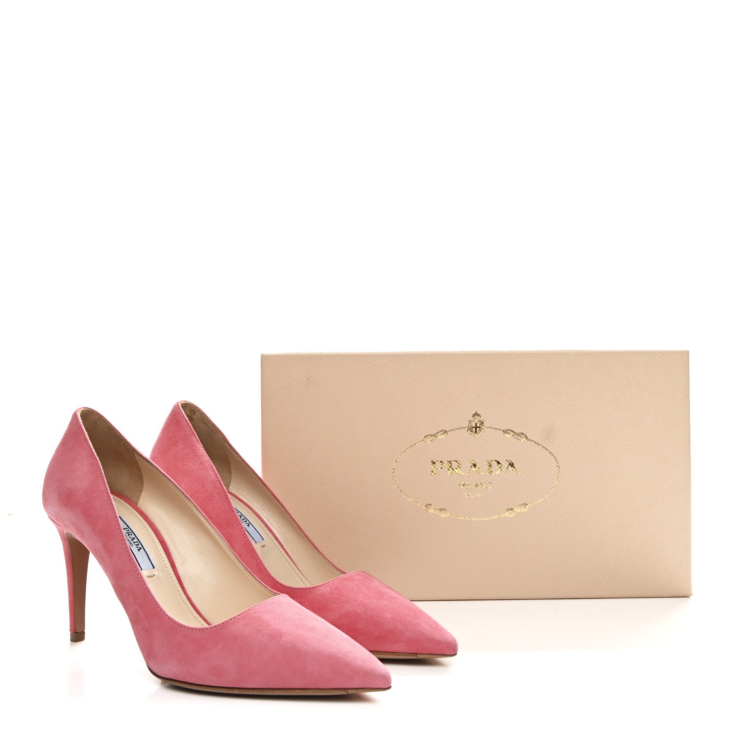 Prada Camoscio Basic 90mm Pumps 37 Geranio