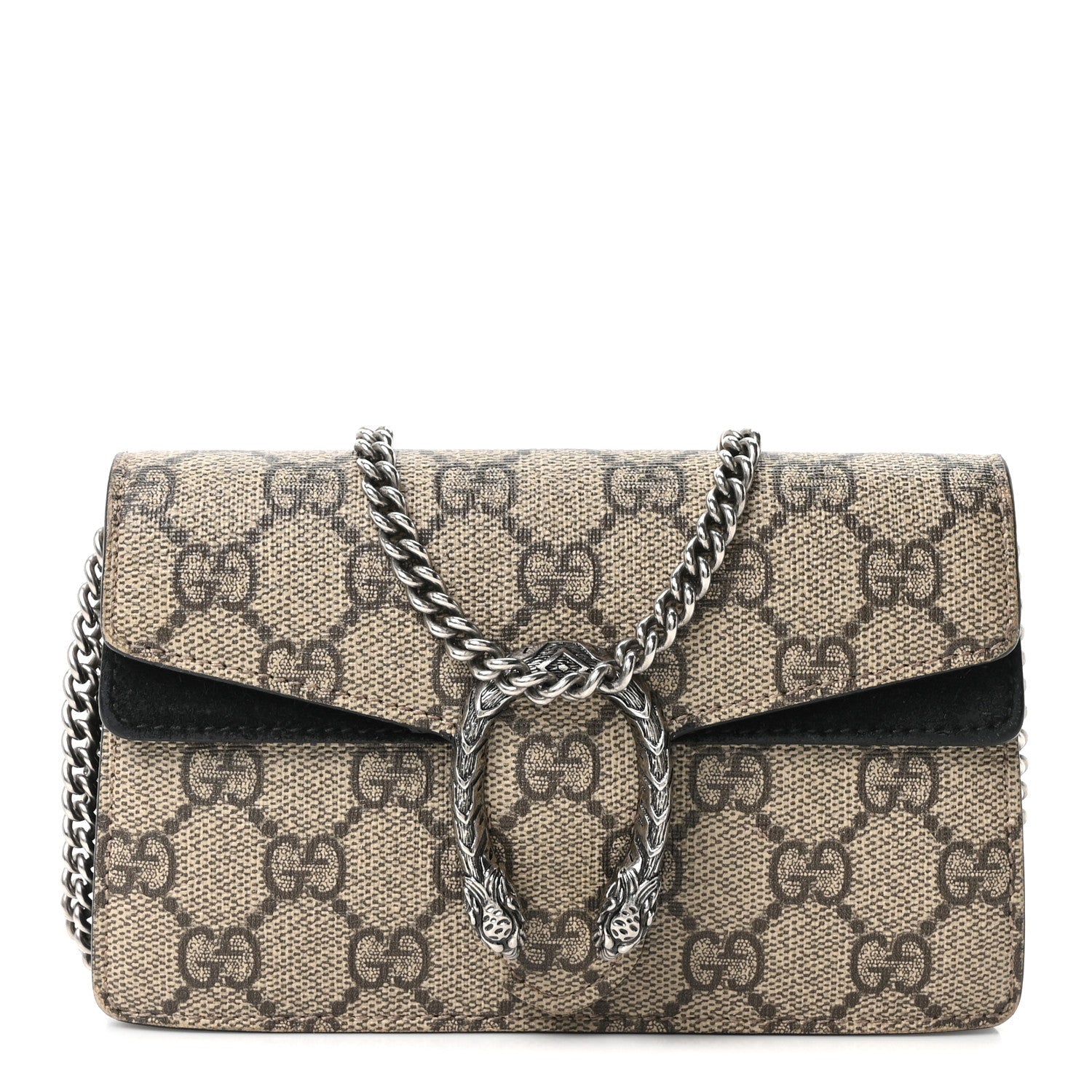 Gucci GG Supreme Monogram Super Mini Dionysus Shoulder Bag Black