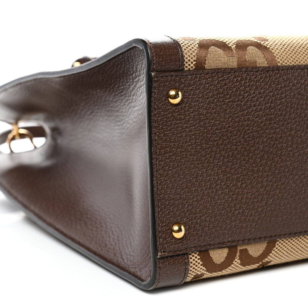 Gucci Monogram Jumbo GG Textured Dollar Calfskin Medium Diana Tote Bag Camel Ebony New Acero Pomegranate Red